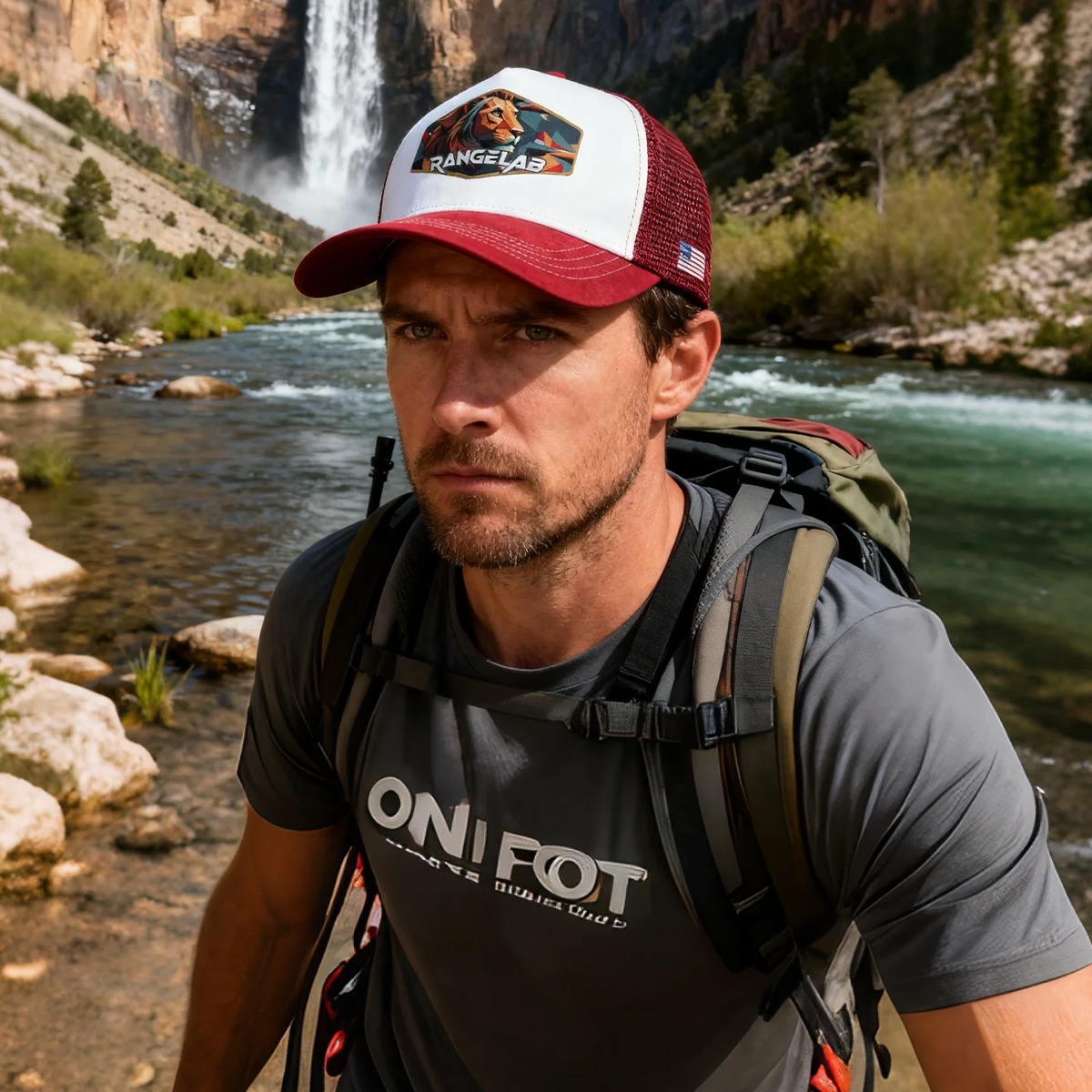 RANGELAB Lion Trucker Hat – Breathable Mesh Cap for Hiking, Camping & Everyday Adventure