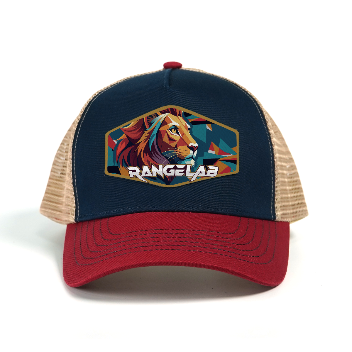 RANGELAB Outdoor Trucker Hat – Adventure Lion, Eagle & Elk Leather Patch | Classic Retro Mesh Cap for Hiking, Camping & Everyday Style