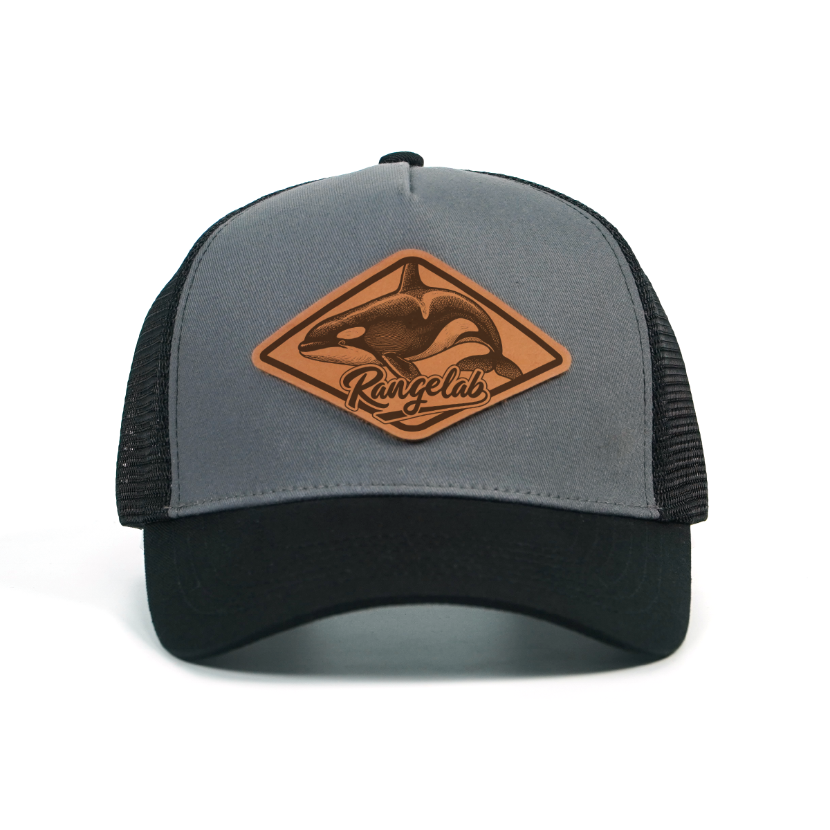 RANGELAB™ Leather Patch Trucker Hat – Premium Adjustable Snapback Cap for Men & Women | Outdoor Adventure Baseball Hat, Mesh Back, Crafted in USA