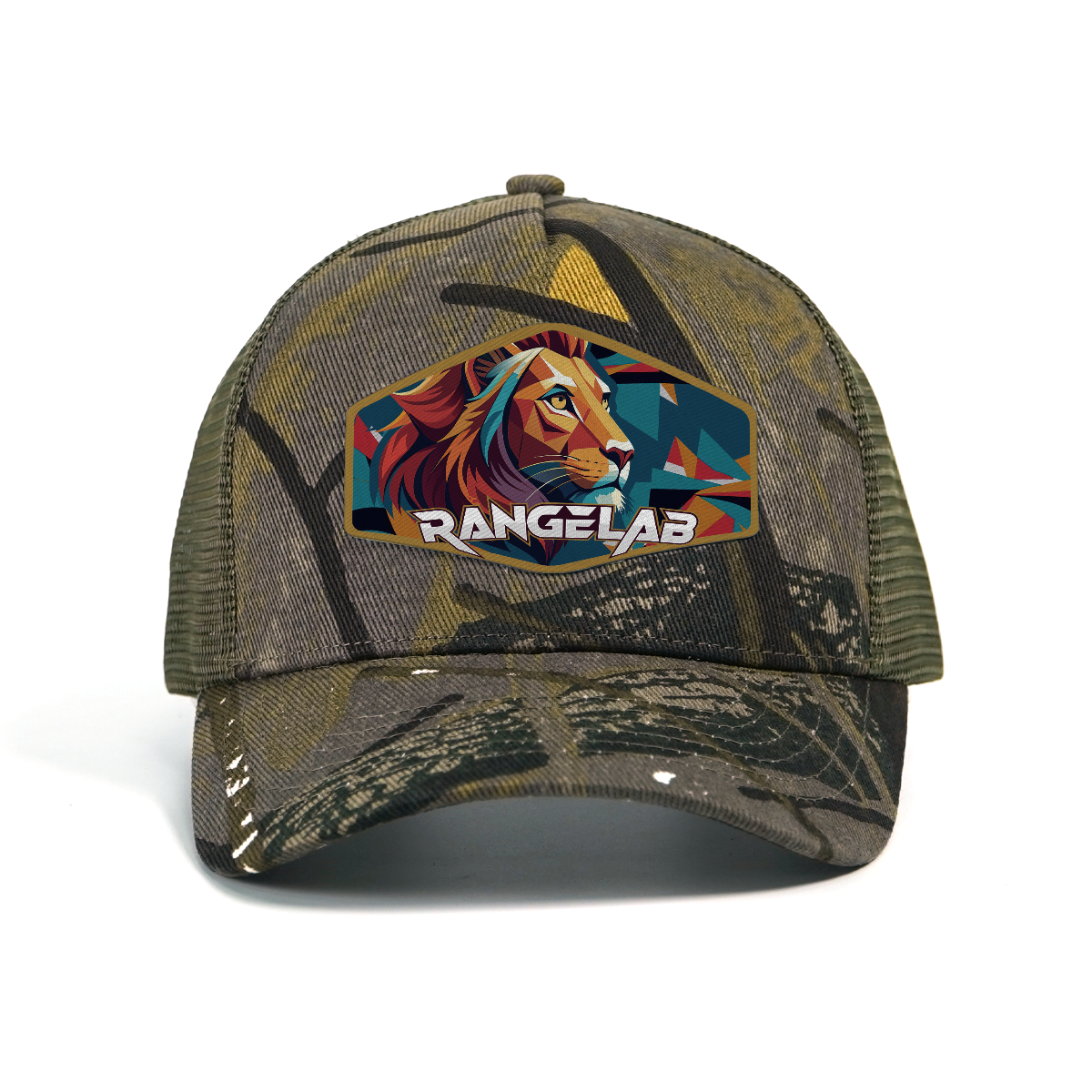 RANGELAB Camo Trucker Hat – Outdoor Hunting Mesh Cap with Printed Patch, Adjustable Snapback for Men & Women