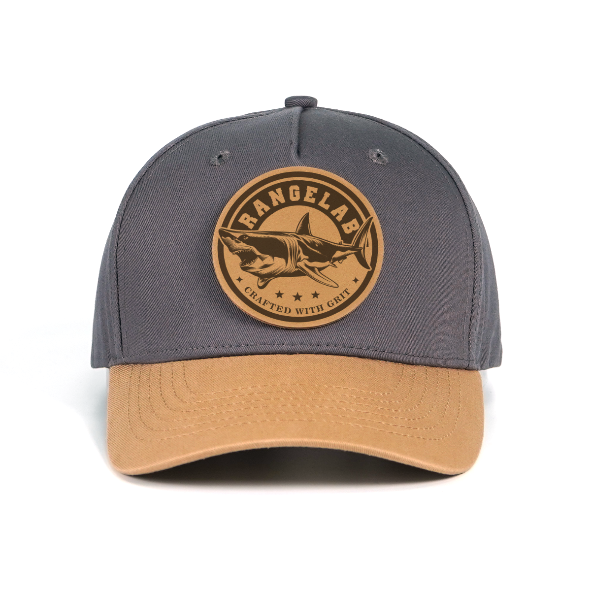 Rangelab Wildlife Leather Patch Snapback Hat - Adjustable Adventure Cap (Bear/Wolf/Shark/Walrus/Sea Turtle)