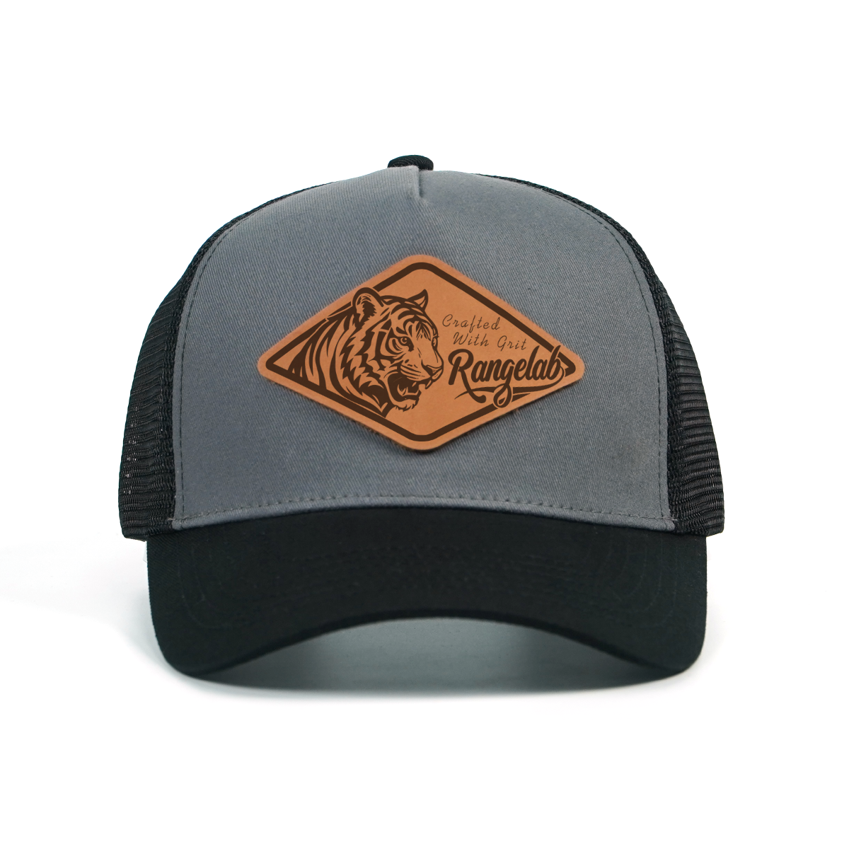 RANGELAB™ Leather Patch Trucker Hat – Premium Adjustable Snapback Cap for Men & Women | Outdoor Adventure Baseball Hat, Mesh Back, Crafted in USA