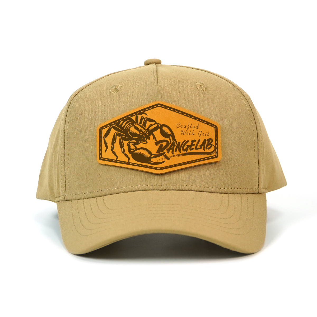 RANGELAB Leather Patch Trucker Hat for Men & Women – Outdoor Adventure Cap, Adjustable Snapback Fit, Durable Khaki Cotton, Crafted with Grit