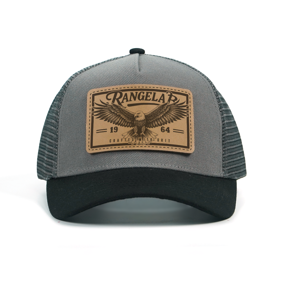 RANGELAB Premium Leather Patch Trucker Hat – Animal Series (Tiger, Gorilla, Eagle, Crocodile, Marlin)