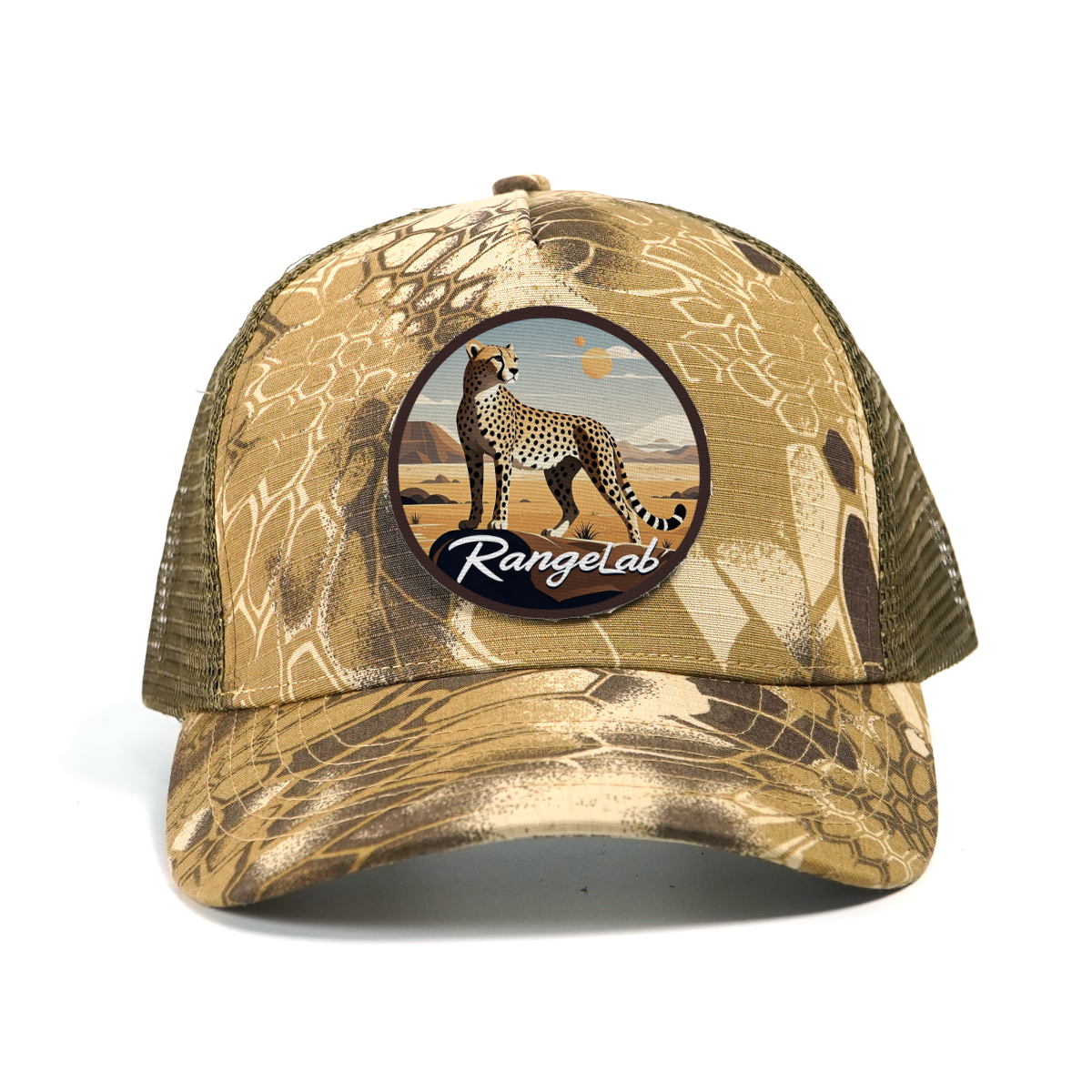 RANGELAB Outdoor Camo Trucker Hat for Men & Women – Classic Mesh Snapback Cap, Breathable Adjustable Fit, Eagle & Cheetah Patch Designs