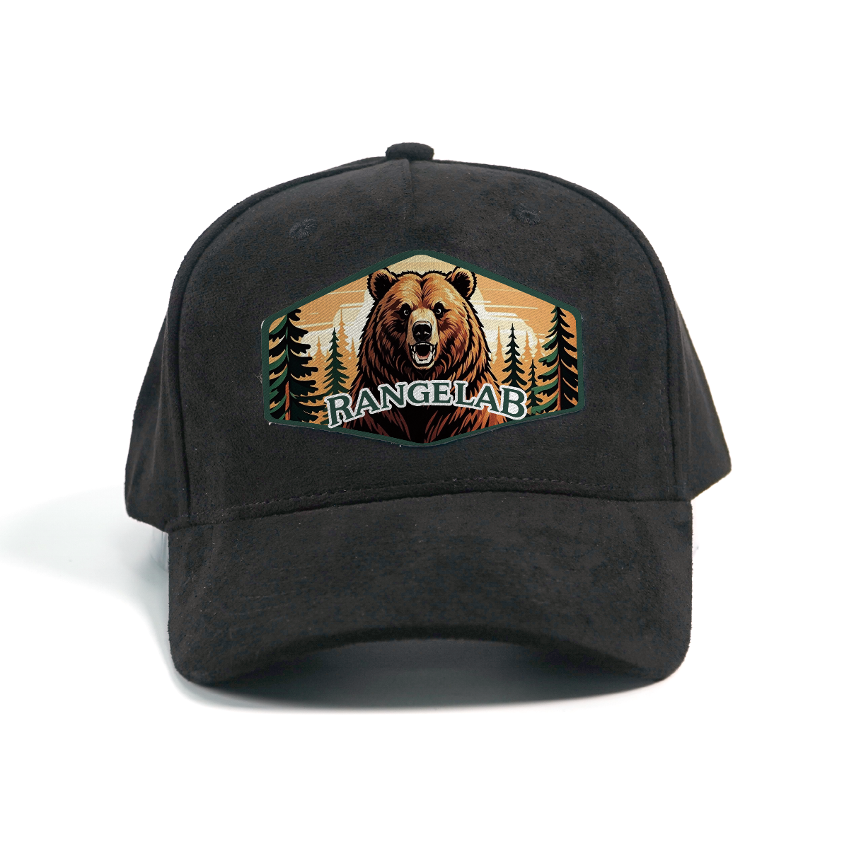 RANGELAB Trucker Cap – Crafted with Grit | Wildlife Leather Patch Adventure Hat (Lion & Bear Design)