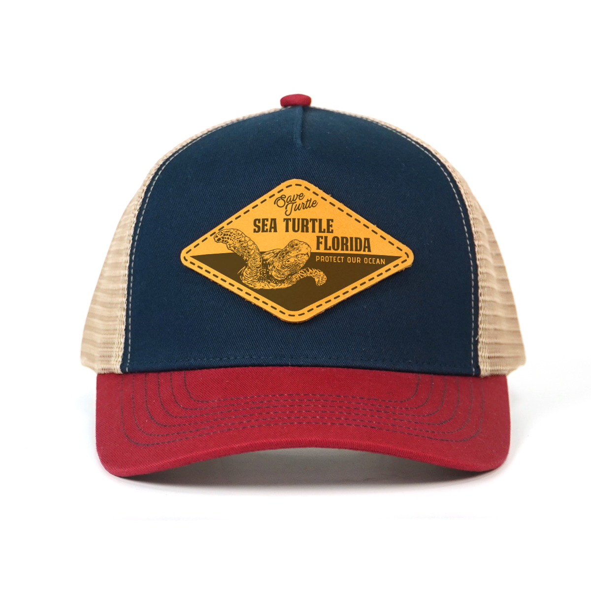 RANGELAB Leather Patch Trucker Hat – Vintage Adventure Cap for Outdoor Lovers