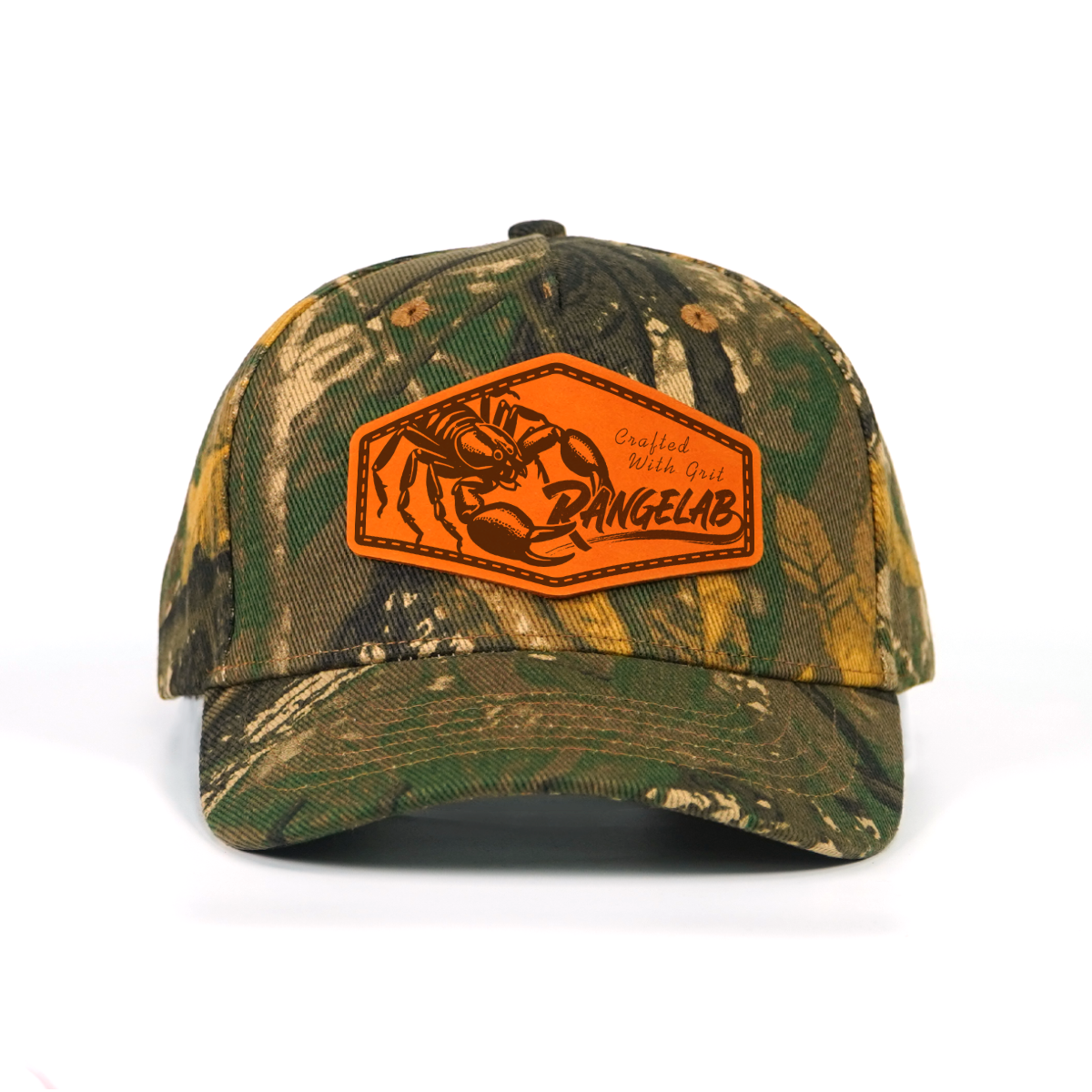 Rangelab Camo Snapback Hat - Adjustable Leather Animal Patch Cap