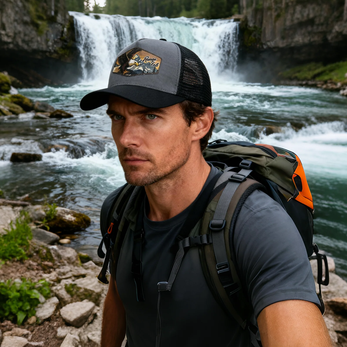 Adventure Awaits – RANGELAB Suede Trucker Hat for Hikers, Campers & Travelers | Adjustable Mesh Back Cap