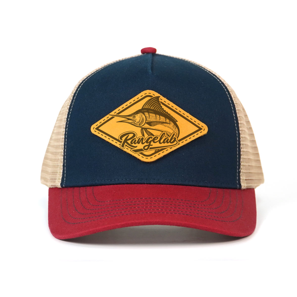 RANGELAB Leather Patch Trucker Hat – Vintage Adventure Cap for Outdoor Lovers
