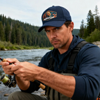 RANGELAB Outdoor Trucker Hat – Classic Adjustable Snapback Cap with Real Leather Patch | Adventure, Fishing & Hiking Cap for Men