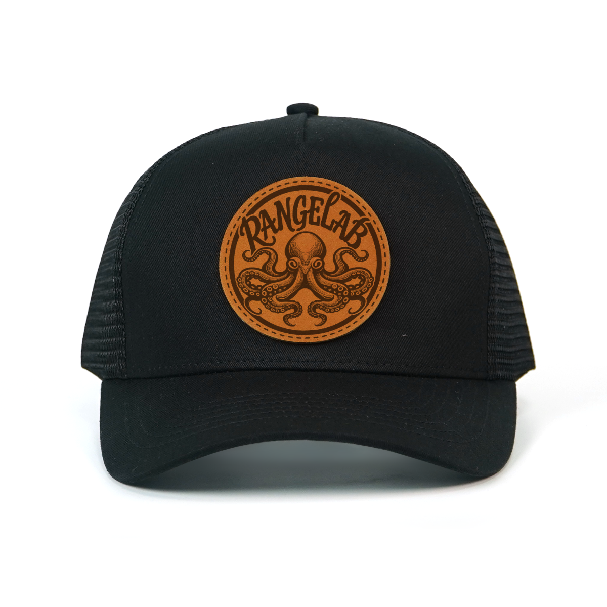 RANGELAB Leather Patch Trucker Hat – Bold Animal Series (Tiger, Octopus, Shark, Gorilla)