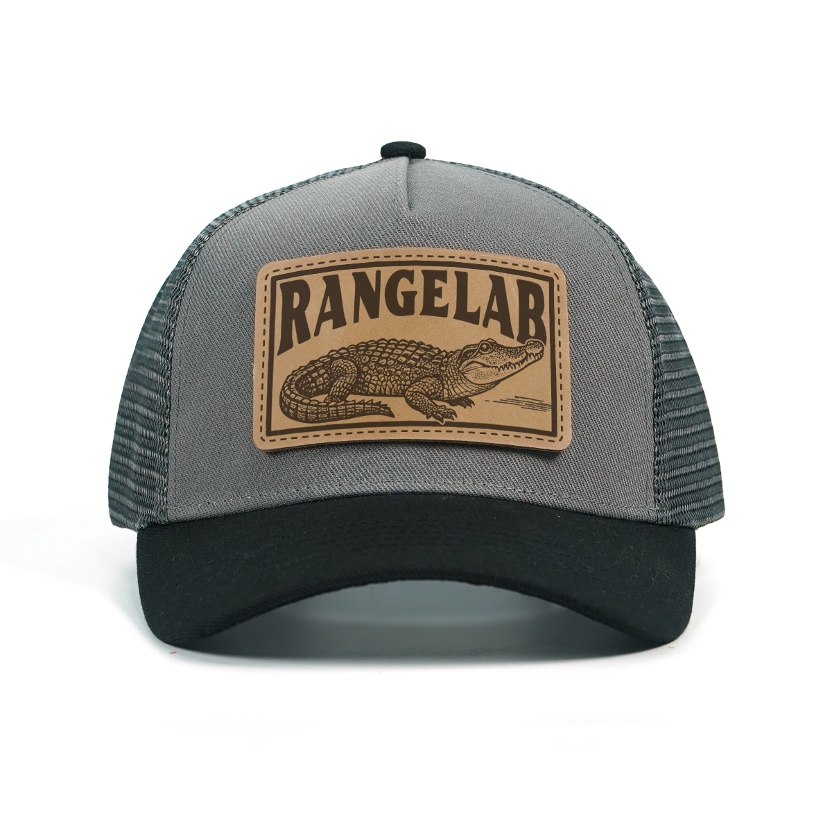RANGELAB Premium Leather Patch Trucker Hat – Animal Series (Tiger, Gorilla, Eagle, Crocodile, Marlin)