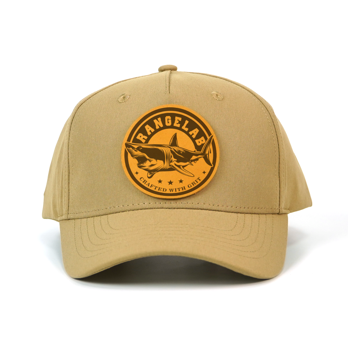 RANGELAB Leather Patch Trucker Hat for Men & Women – Outdoor Adventure Cap, Adjustable Snapback Fit, Durable Khaki Cotton, Crafted with Grit