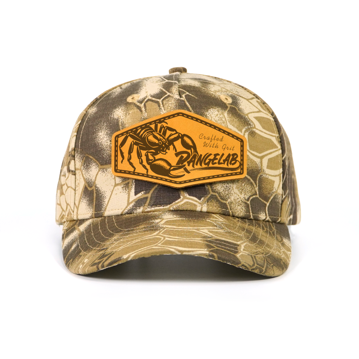 Rangelab Camo Baseball Cap with Leather Animal Patch - Adjustable Snapback for Outdoor Adventure