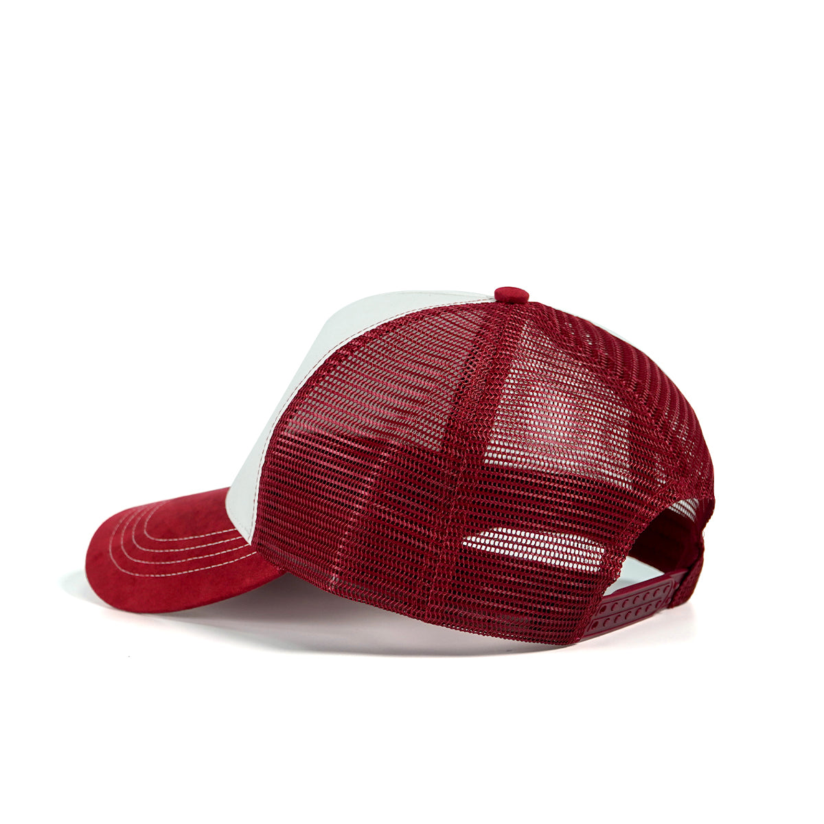 RANGELAB Classic Red & White Trucker Hat – Breathable Mesh Back, Suede Bill, Adjustable Fit for Men & Women