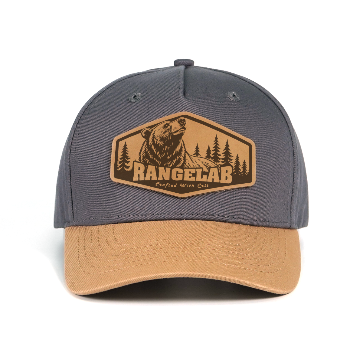 Rangelab Wildlife Leather Patch Snapback Hat - Adjustable Adventure Cap (Bear/Wolf/Shark/Walrus/Sea Turtle)