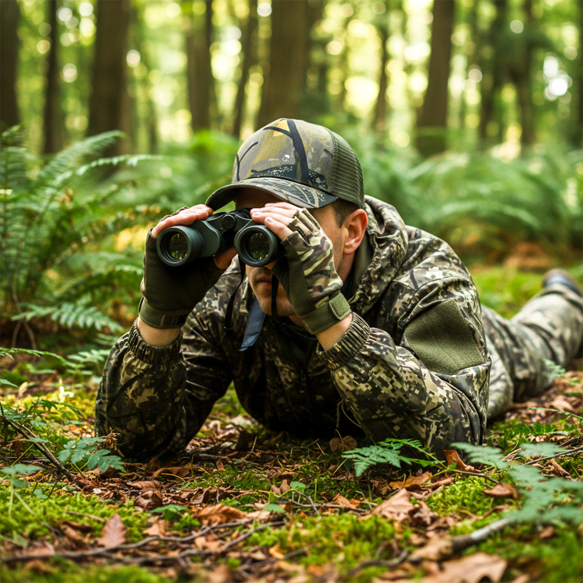 RANGELAB Tactical Camo Trucker Hat – Unisex Breathable Mesh Hunting Cap, Adjustable Fit 22–25”