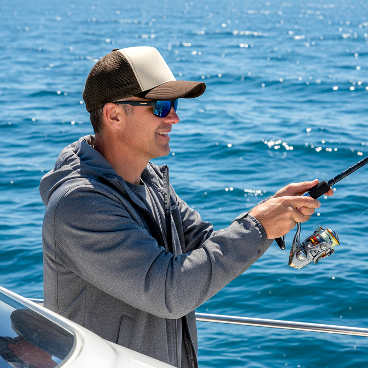 Rangelab Premium Trucker Hat – Breathable Mesh Back Snapback, Outdoor Fishing & Everyday Comfort Cap