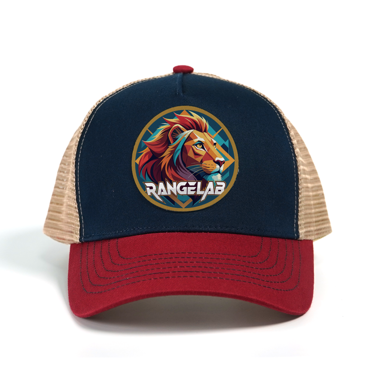 RANGELAB Outdoor Trucker Hat – Adventure Lion, Eagle & Elk Leather Patch | Classic Retro Mesh Cap for Hiking, Camping & Everyday Style