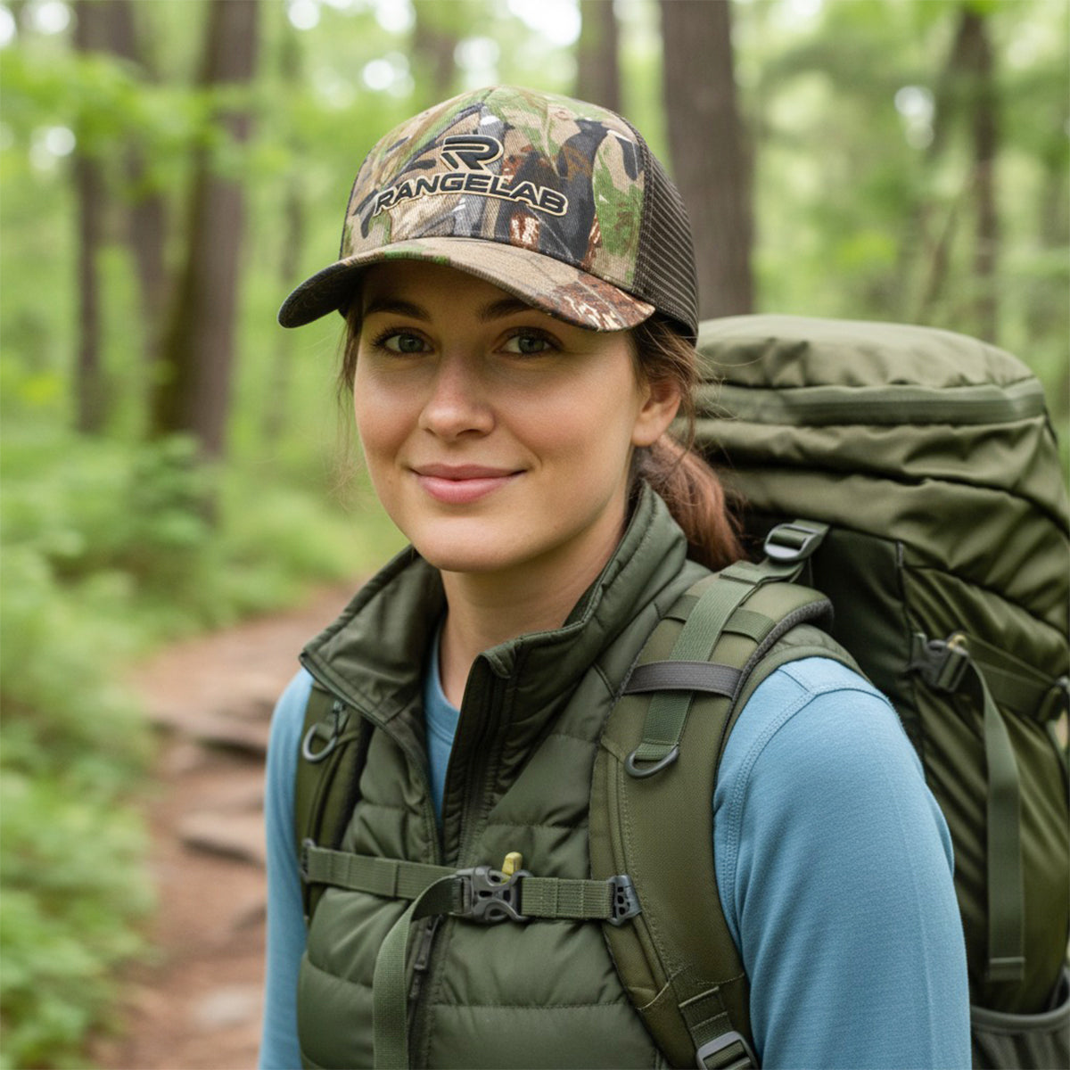 RANGELAB Camo Snapback Hat – Rugged Outdoor Trucker Cap for Adventure, Hunting & Everyday Wear