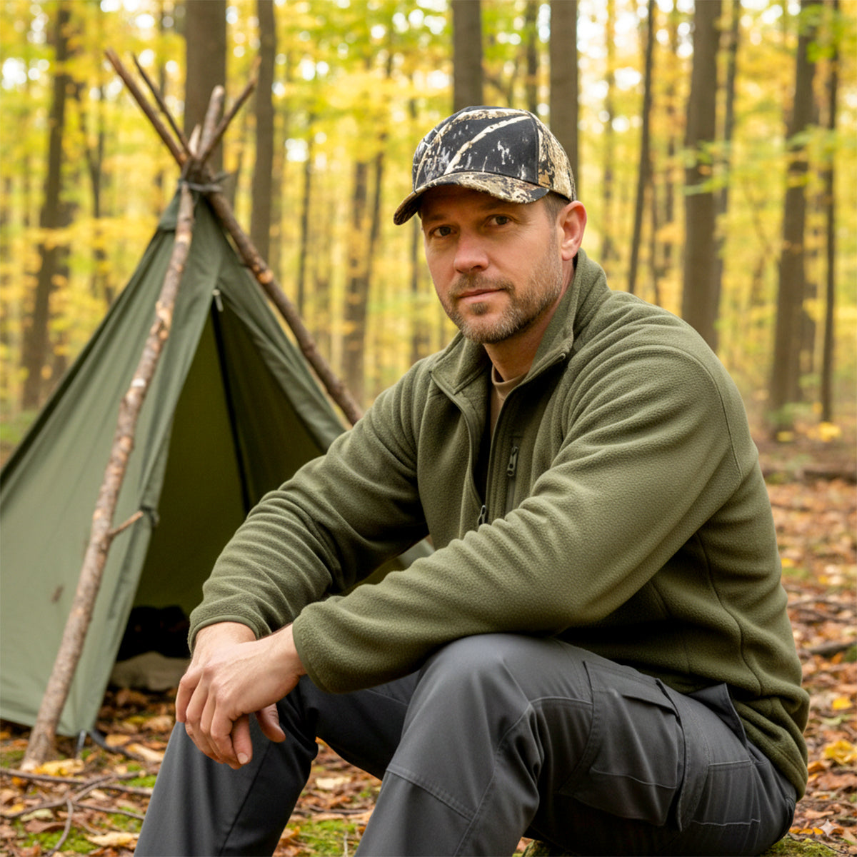 RANGELAB Classic Camo Hunting Cap – Outdoor Performance Hat for Men, Adjustable Fit, Breathable & Durable