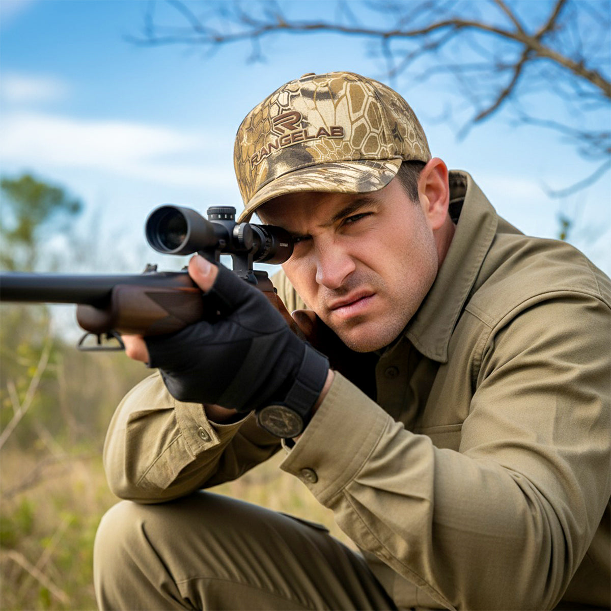 RANGELAB Tactical Camo Hat – Adjustable Outdoor Hunting Cap for Men, Breathable & Durable Camouflage Baseball Hat