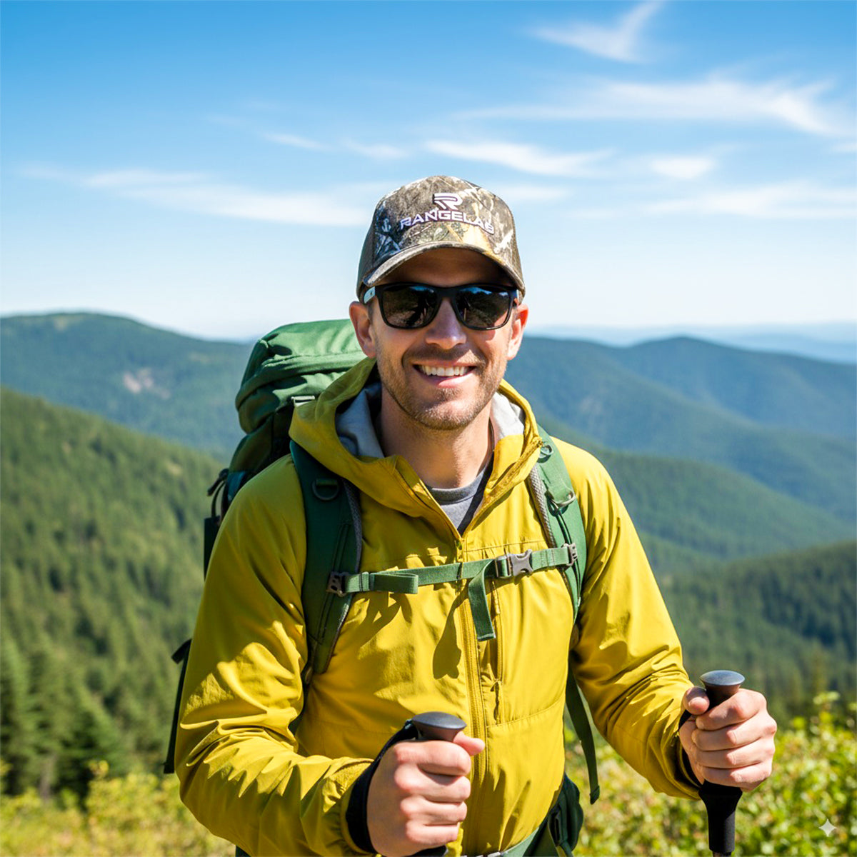 RANGELAB Tactical Trucker Hat – Camo Mesh Snapback for Outdoor Adventure & Everyday Style