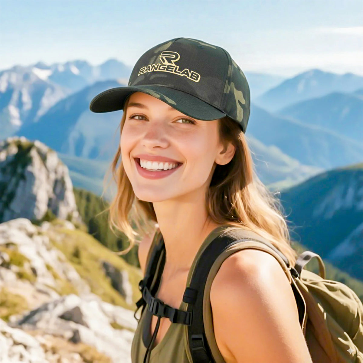 RANGELAB Tactical Camo Hat – Adjustable Snapback Outdoor Baseball Cap for Men & Women