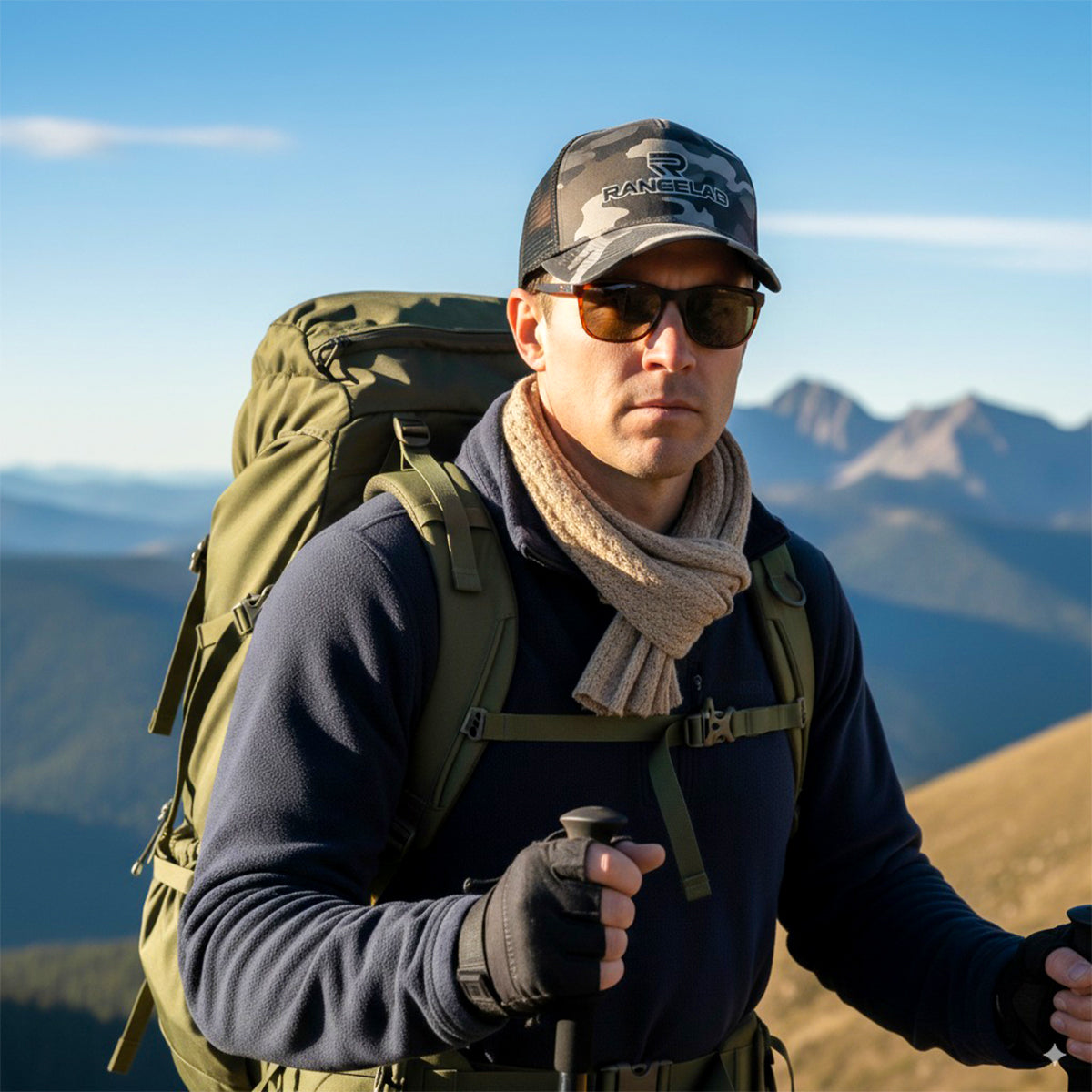 RANGELAB Tactical Camo Mesh Hat – Breathable Snapback for Outdoor Sports, Hiking & Everyday Adventure