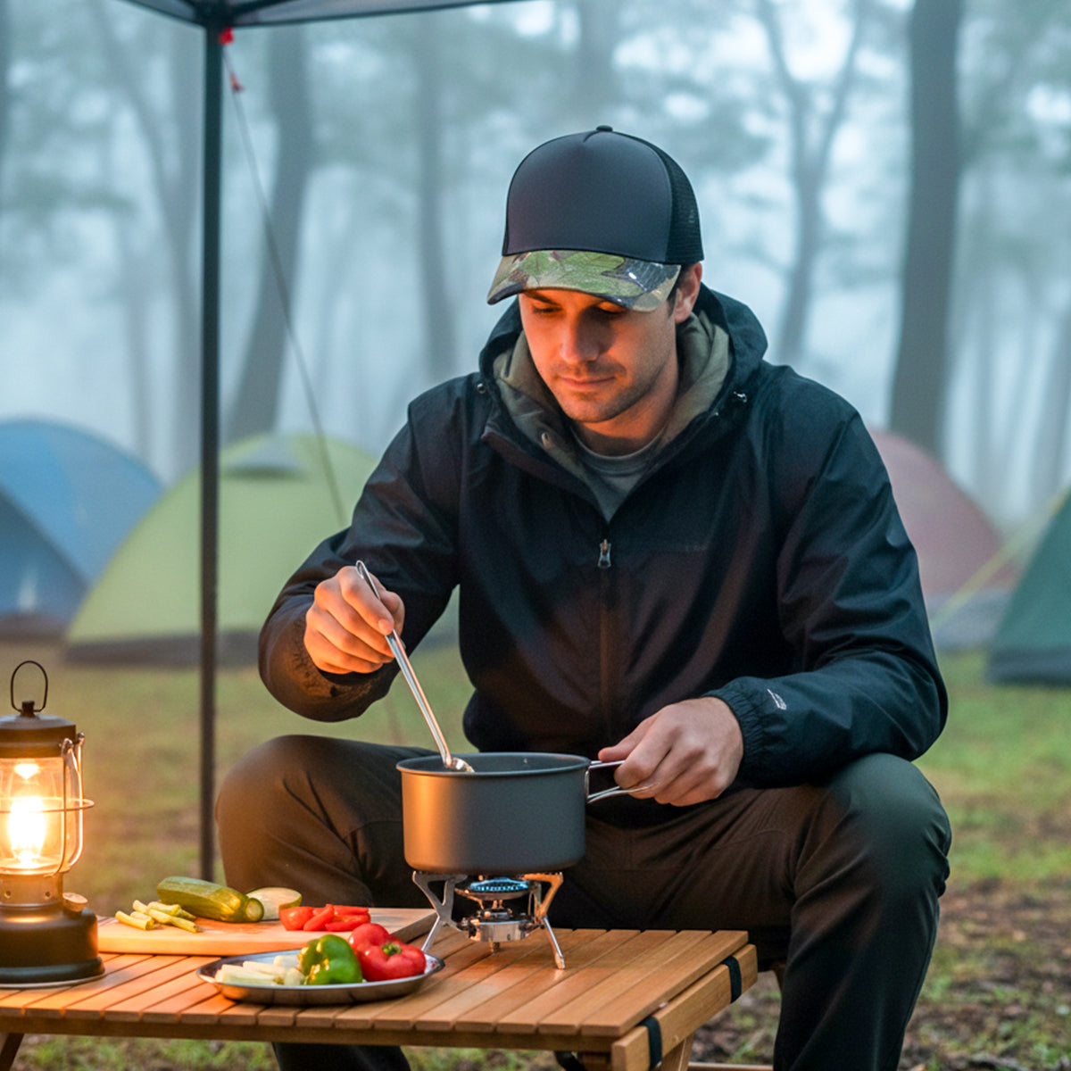 RANGELAB Camo Trucker Hat – Breathable Mesh Cap for Outdoor Adventure & Everyday Style