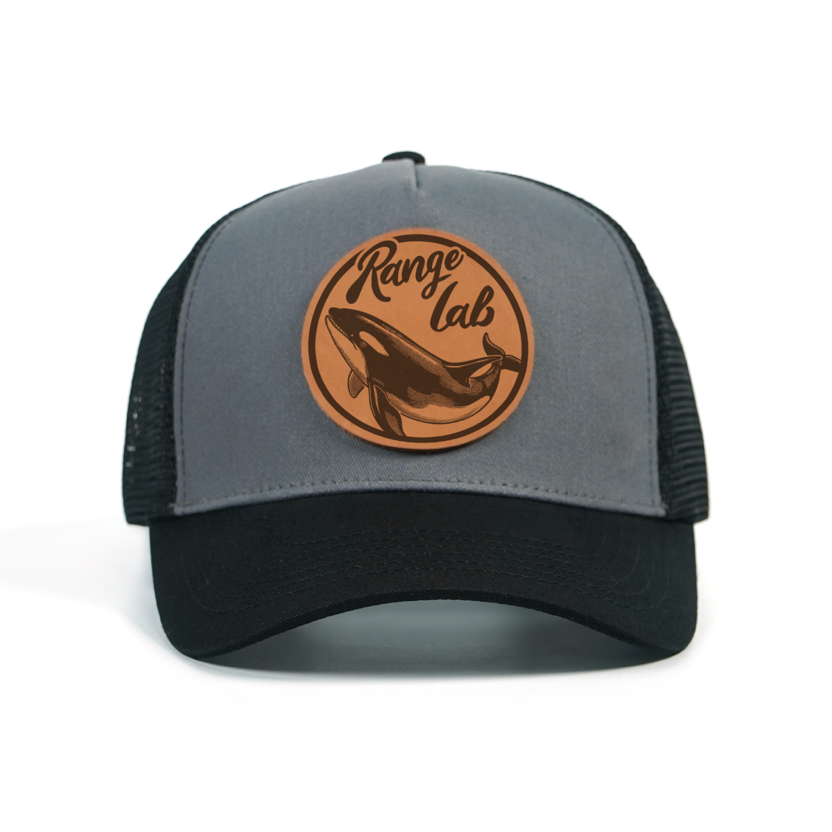 RANGELAB™ Leather Patch Trucker Hat – Premium Adjustable Snapback Cap for Men & Women | Outdoor Adventure Baseball Hat, Mesh Back, Crafted in USA