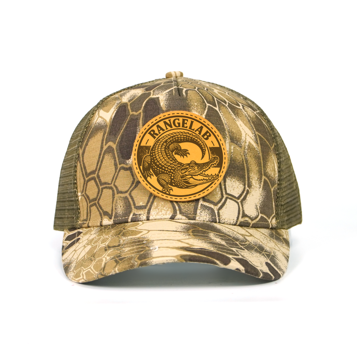 Rangelab Camo Mesh Cap - Adjustable Snapback with Wildlife Leather Patch | Outdoor Adventure Hat for Men & Women