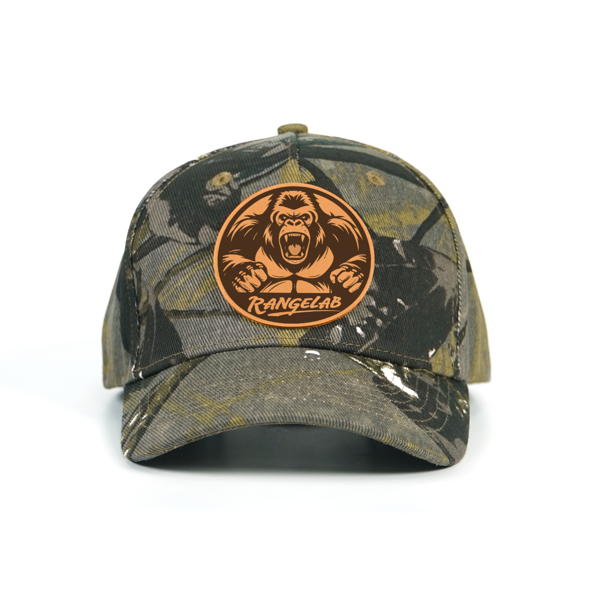 RANGELAB Camo Snapback Cap - Leather Animal Patch | Adjustable Outdoor Hat