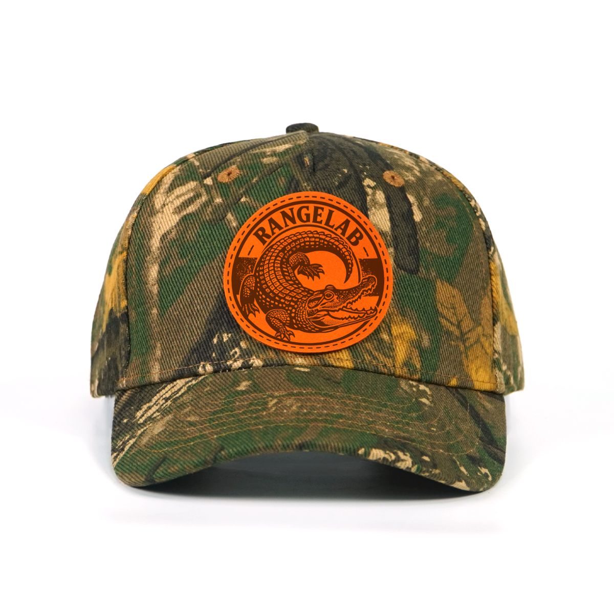 Rangelab Camo Snapback Hat - Adjustable Leather Animal Patch Cap