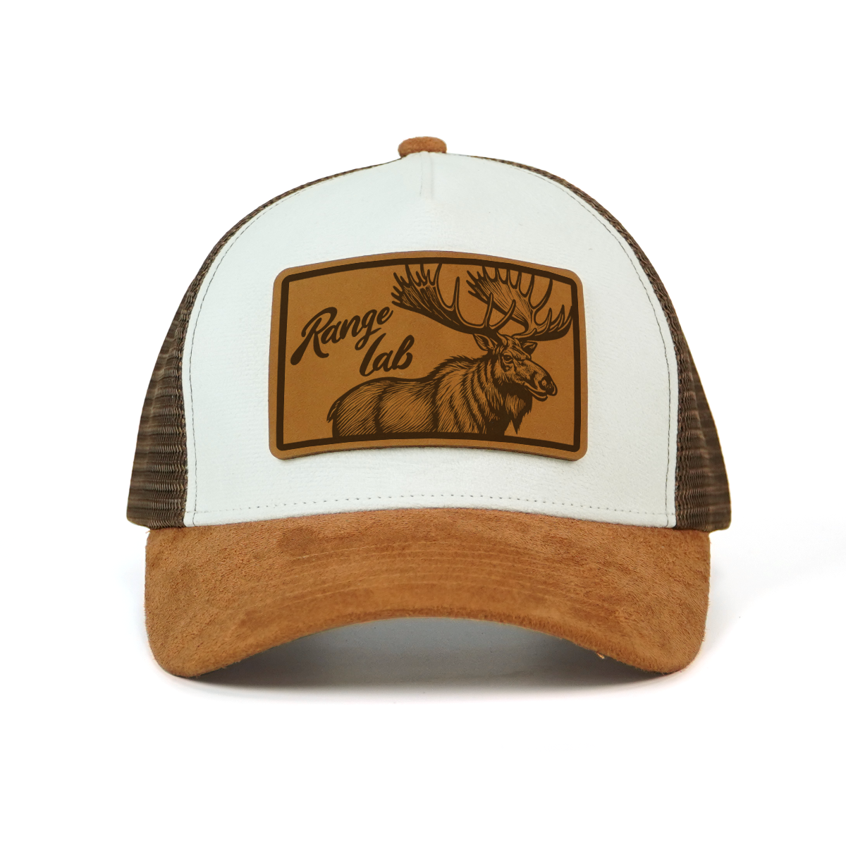 Rangelab WildCraft Trucker Hat – Suede Brim, Breathable Mesh, Animal Leather Patch (Adjustable 22.5″–25″)