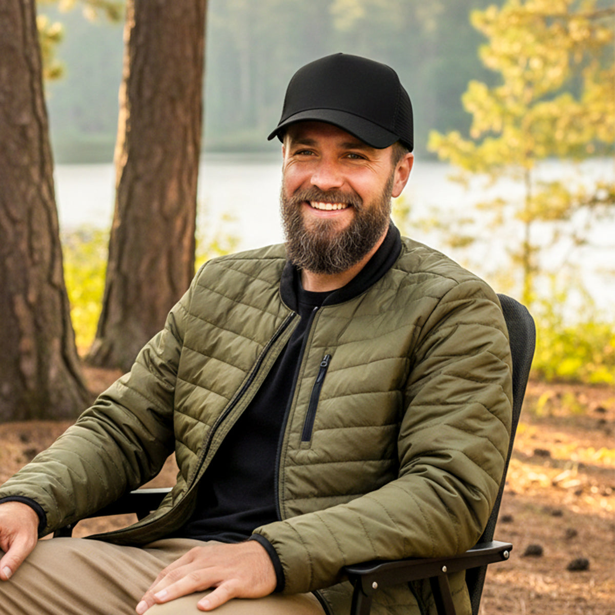 RANGELAB Classic Black Mesh Trucker Hat – Breathable, Adjustable, All-Day Comfort Cap for Men & Women