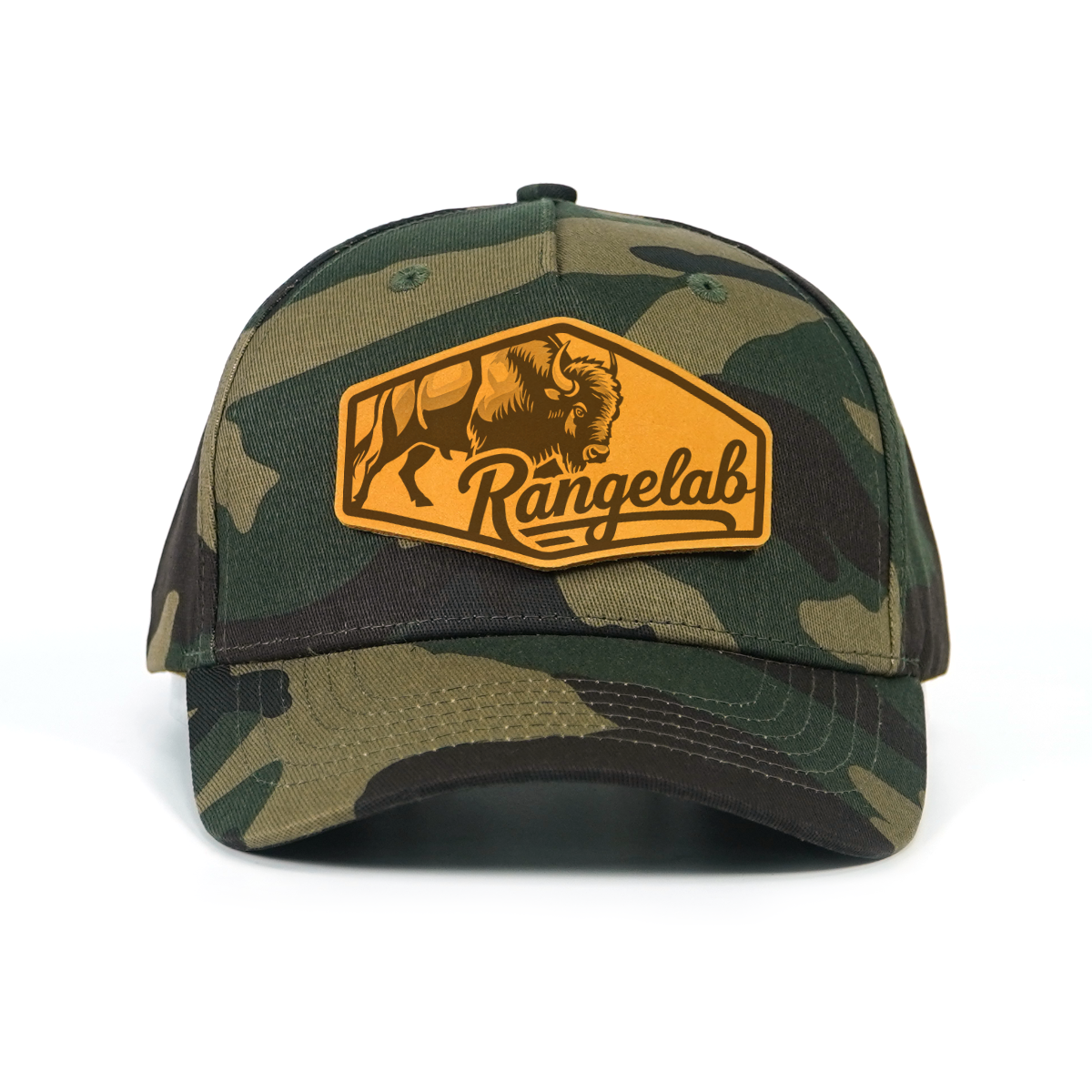 Rangelab Camo Snapback Hat – Wildlife Leather Patch, Adjustable Fit (22.5″–25″) | Outdoor & Daily Style