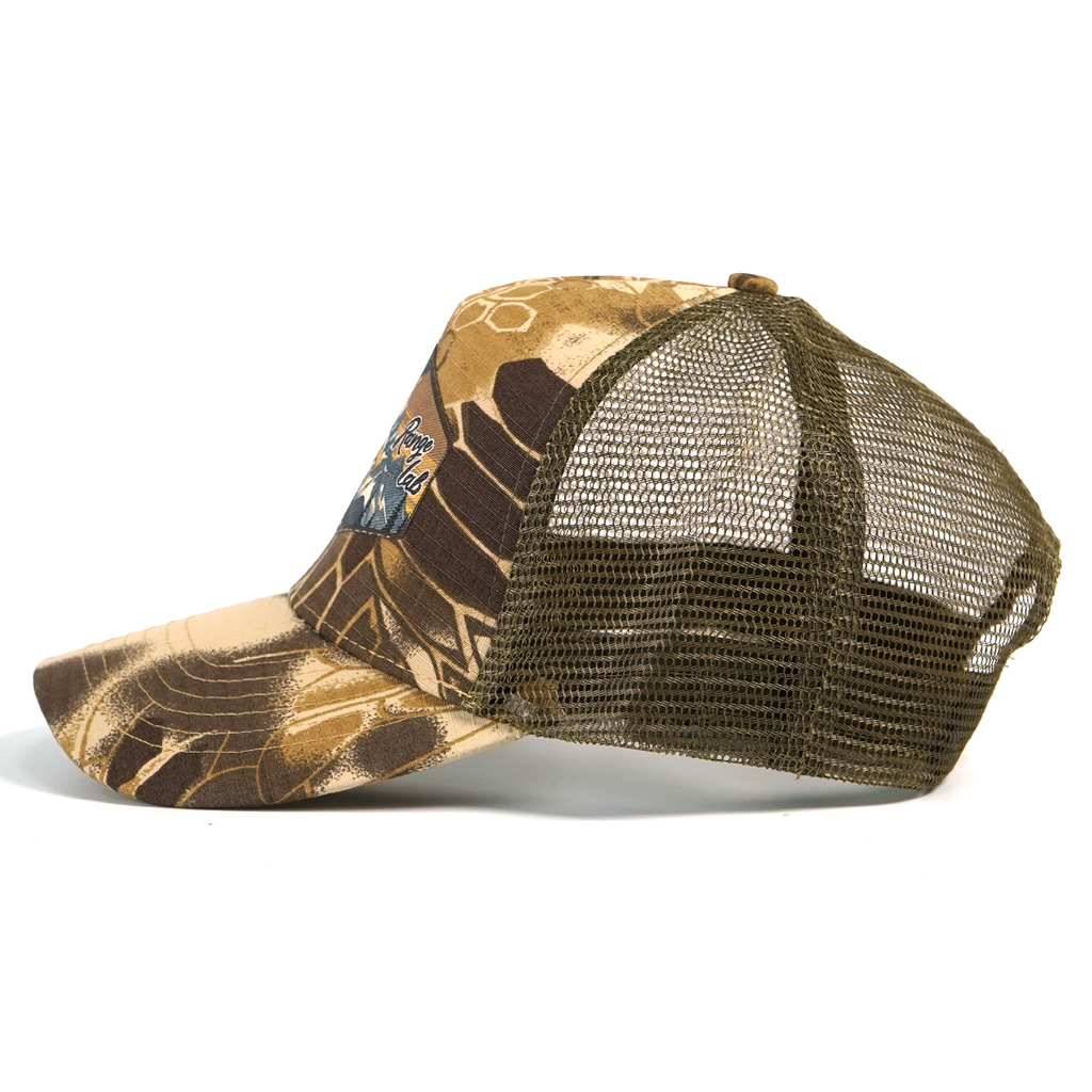 RANGELAB Outdoor Camo Trucker Hat for Men & Women – Classic Mesh Snapback Cap, Breathable Adjustable Fit, Eagle & Cheetah Patch Designs