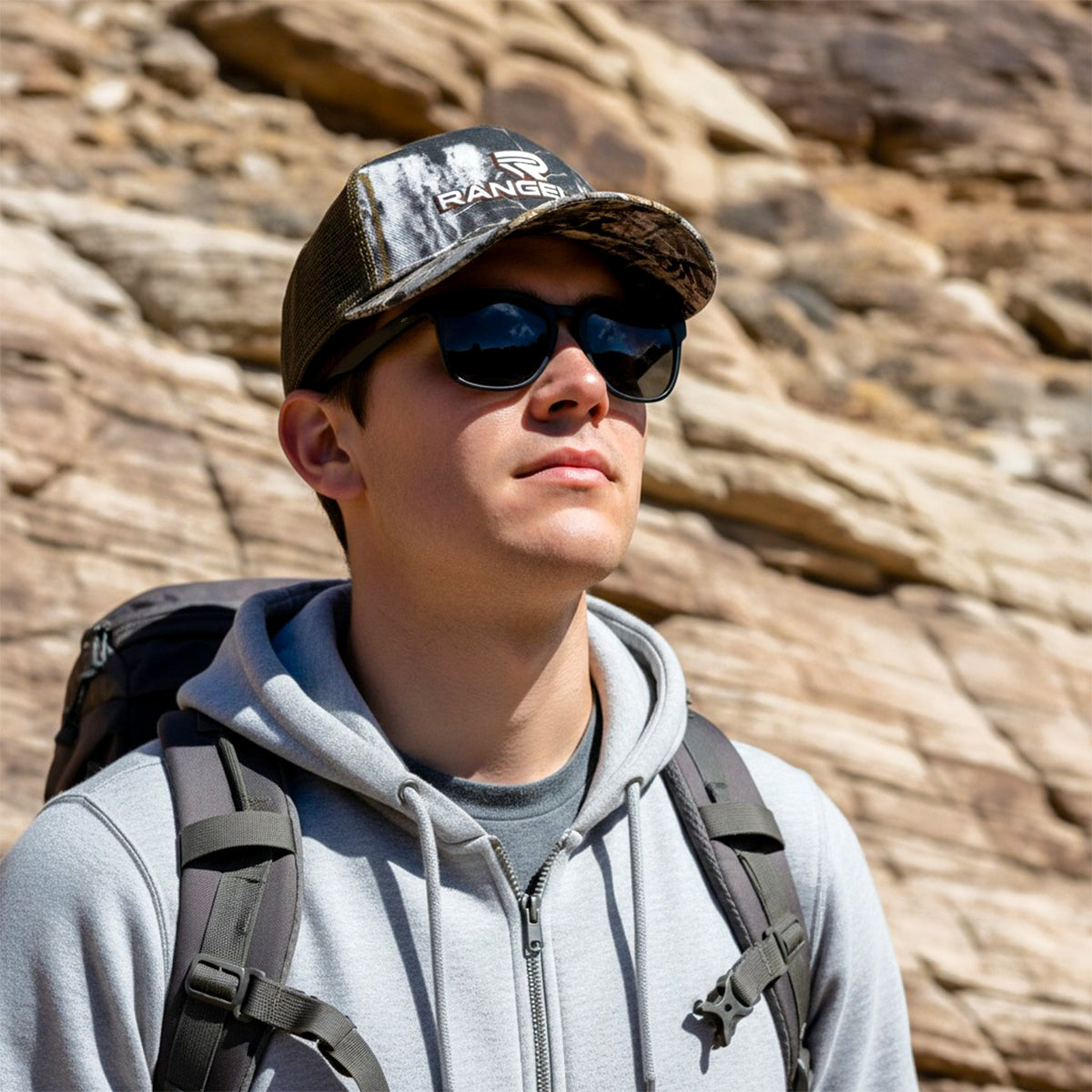 RANGELAB Camo Trucker Hat – Breathable Outdoor Mesh Cap for Everyday Grit & Adventure