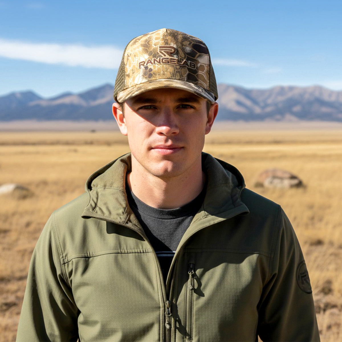 RANGELAB Camo Trucker Hat – Premium Outdoor Snapback Cap for Men & Women | Breathable Mesh Hunting Hat