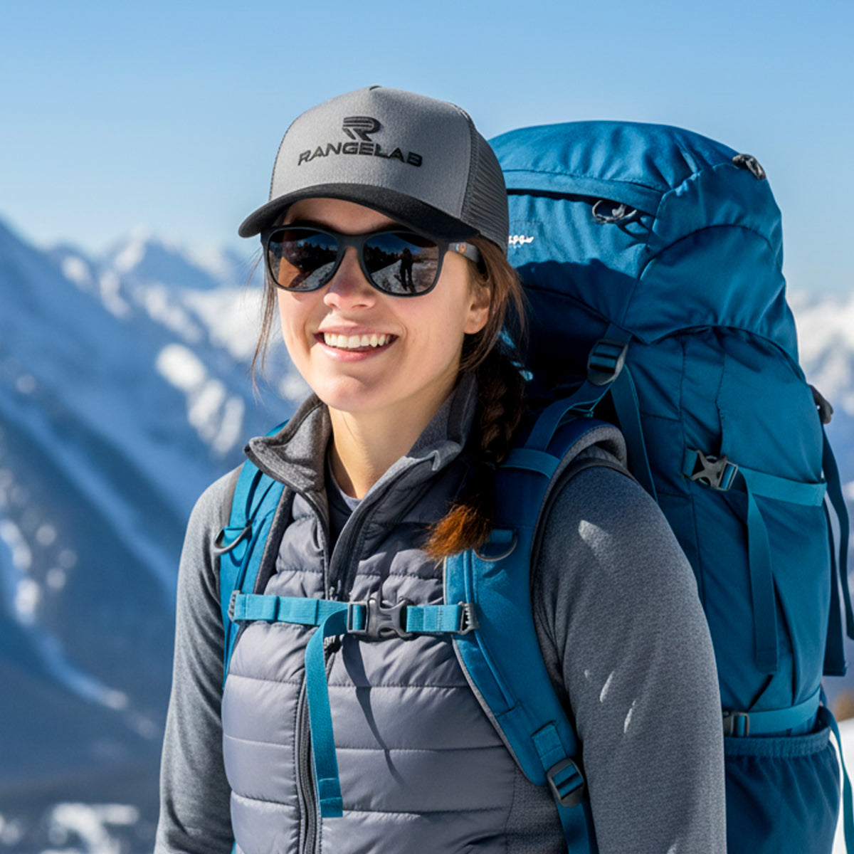 RANGELAB Adventure-Ready Mesh Trucker Cap – Outdoor Breathable Snapback Hat for Men & Women