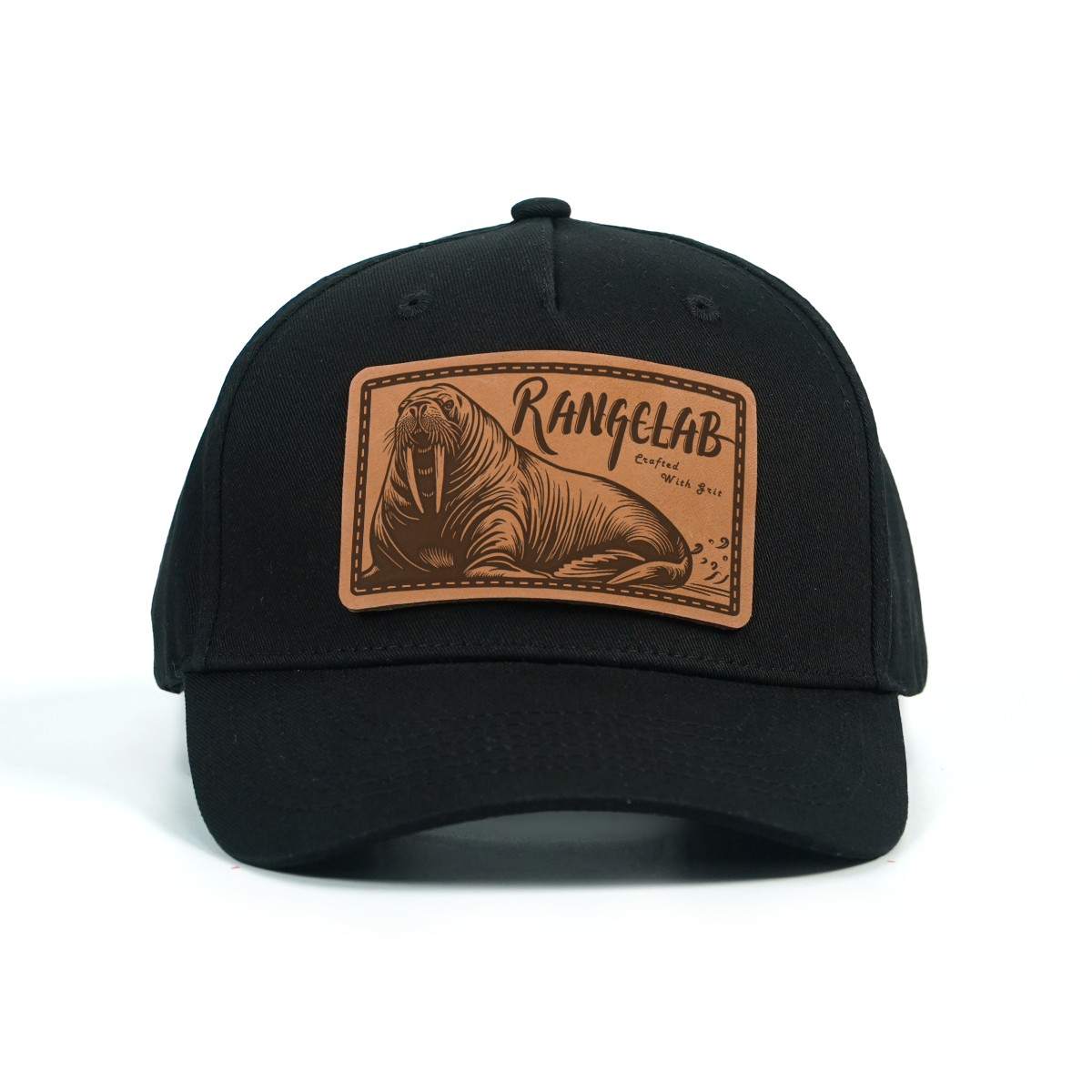 RANGELAB Premium Leather Patch Hat – Adjustable Snapback Trucker Cap (Wildlife Collection)