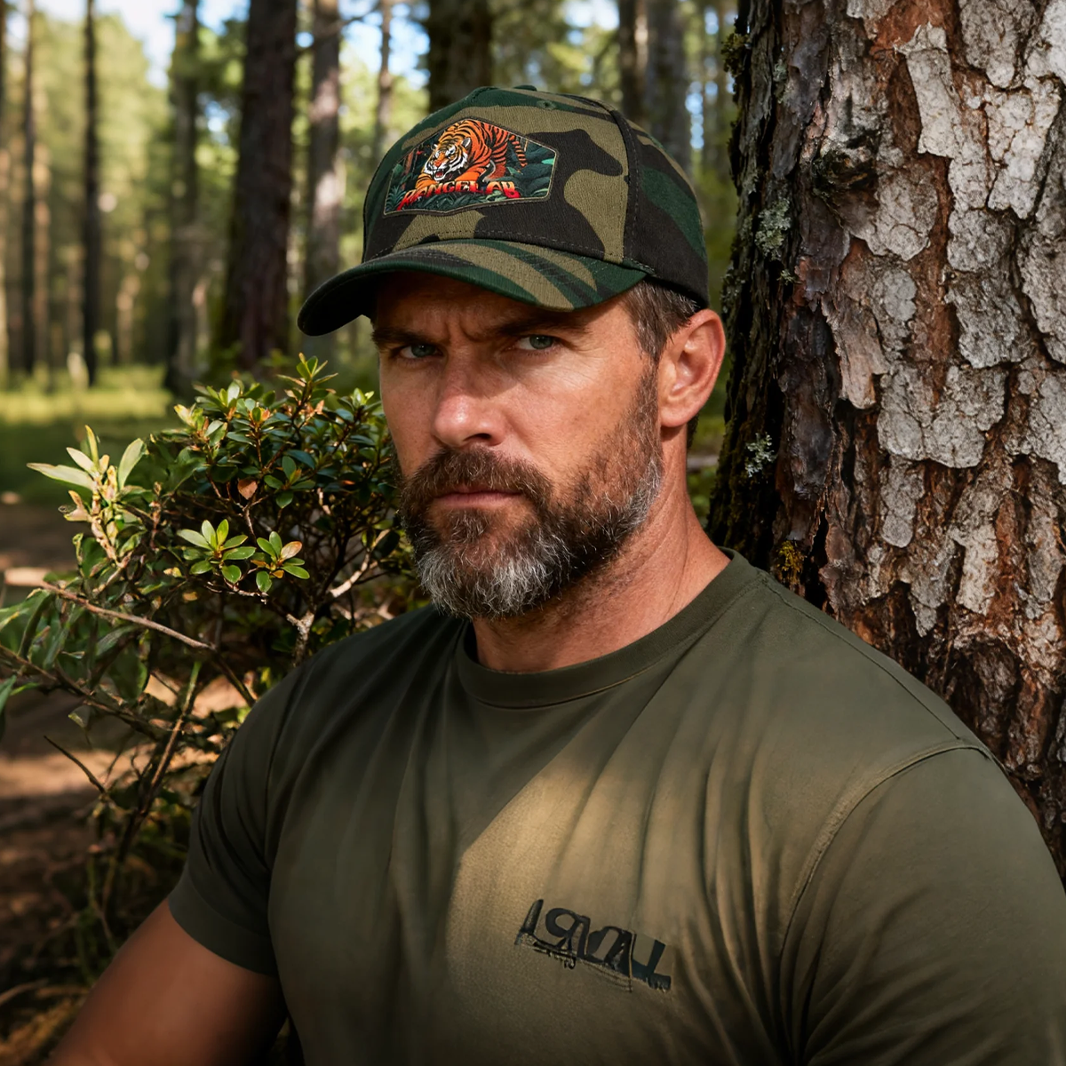 RANGELAB Camo Animal Patch Hat – Adventure-Ready Camouflage Baseball Cap for Men & Women