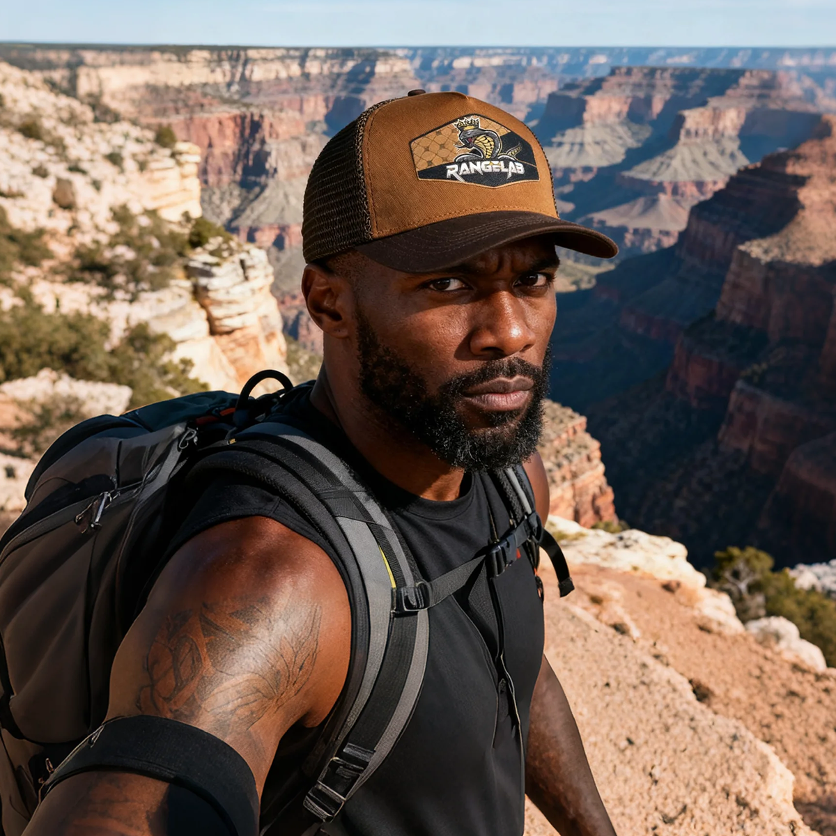 RANGELAB Trucker Hat – Adventure Animal Patch Cap for Men & Women | Adjustable Snapback Mesh Hat | Outdoor Hiking Baseball Cap