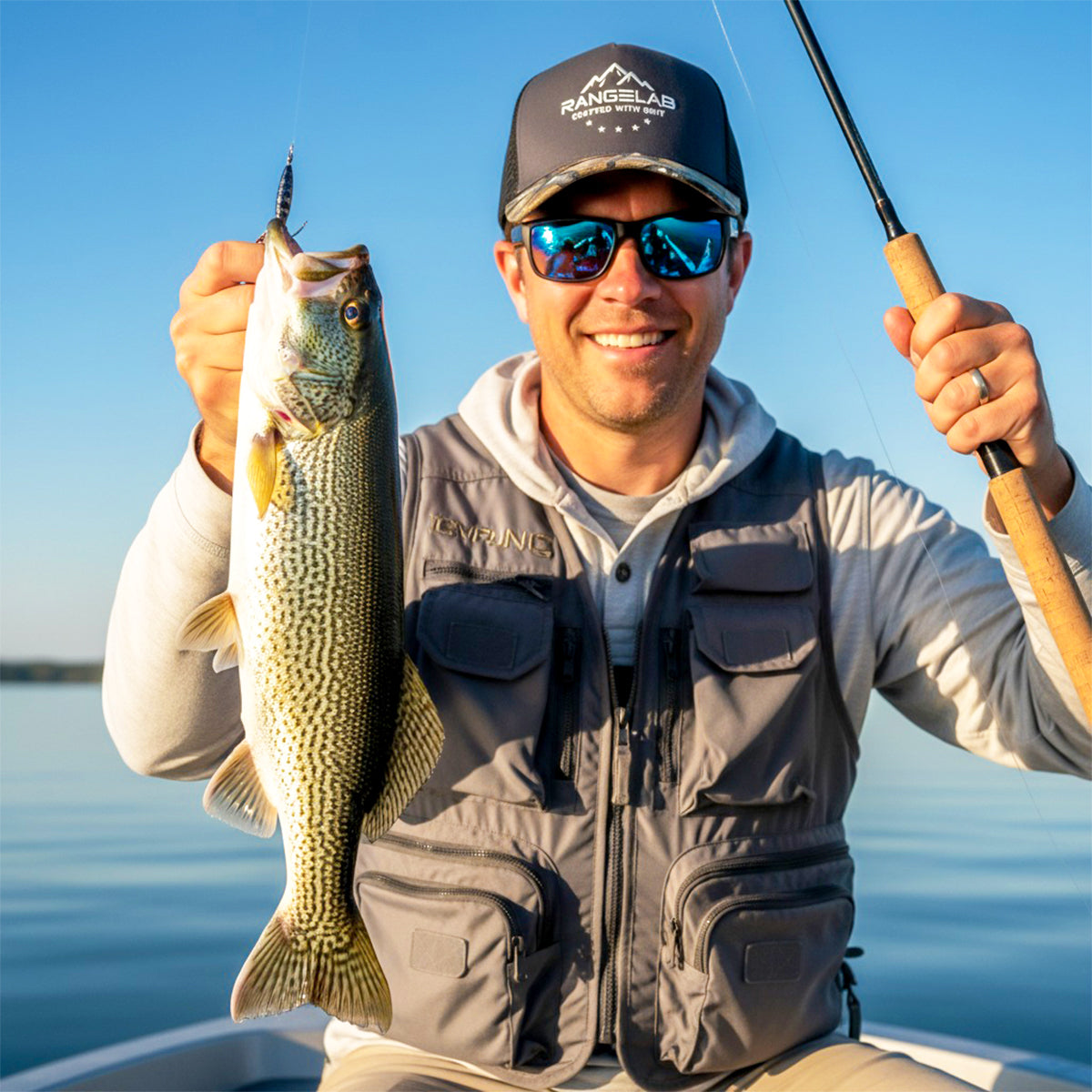 RANGELAB Premium Camo Snapback Hat – Adventure Series | Durable Outdoor Trucker Cap for Fishing, Hunting & Everyday Wear