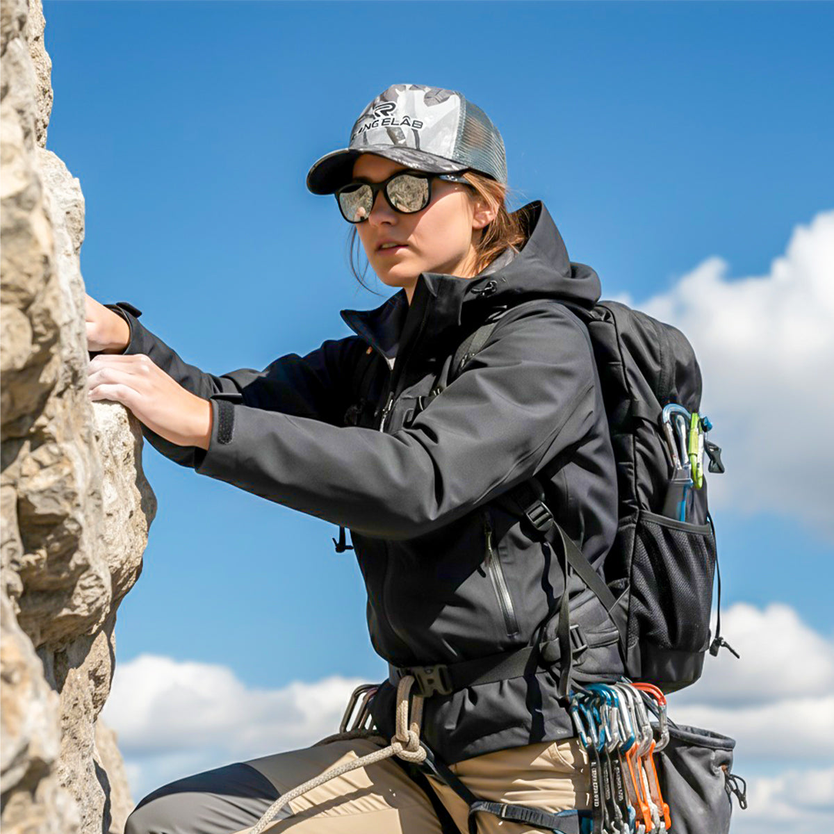 RANGELAB Adventure-Ready Camo Trucker Hat – Breathable Mesh Outdoor Snapback Cap for Hiking, Camping & Everyday Style