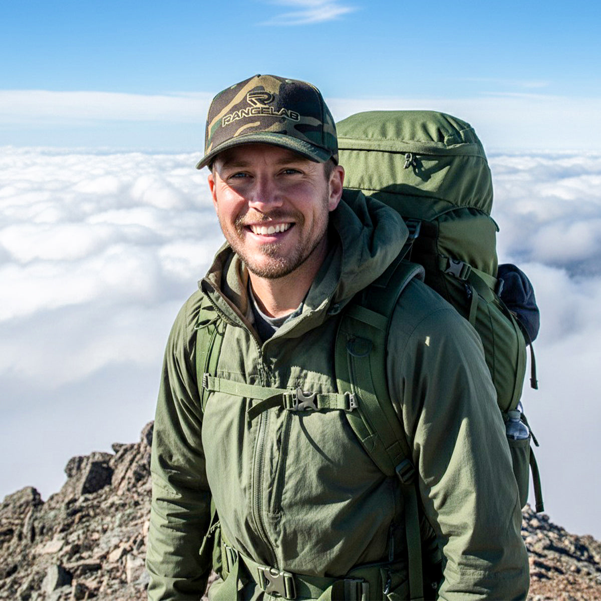 RANGELAB Camo Outdoor Hat for Adventure Seekers – Durable & Stylish Trucker Cap