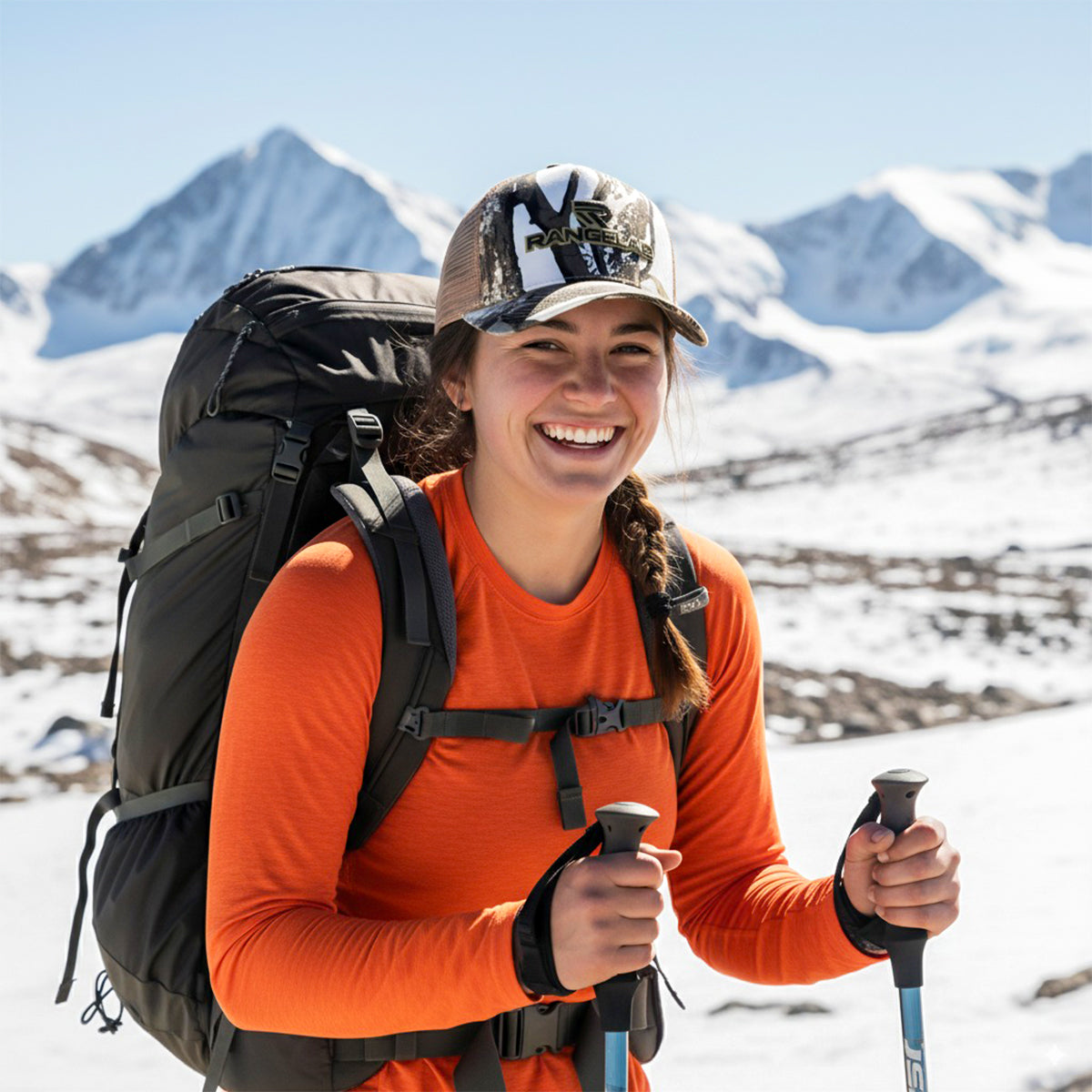 RANGELAB Camo Snapback Hat – Breathable Mesh Trucker Cap for Outdoor Adventures