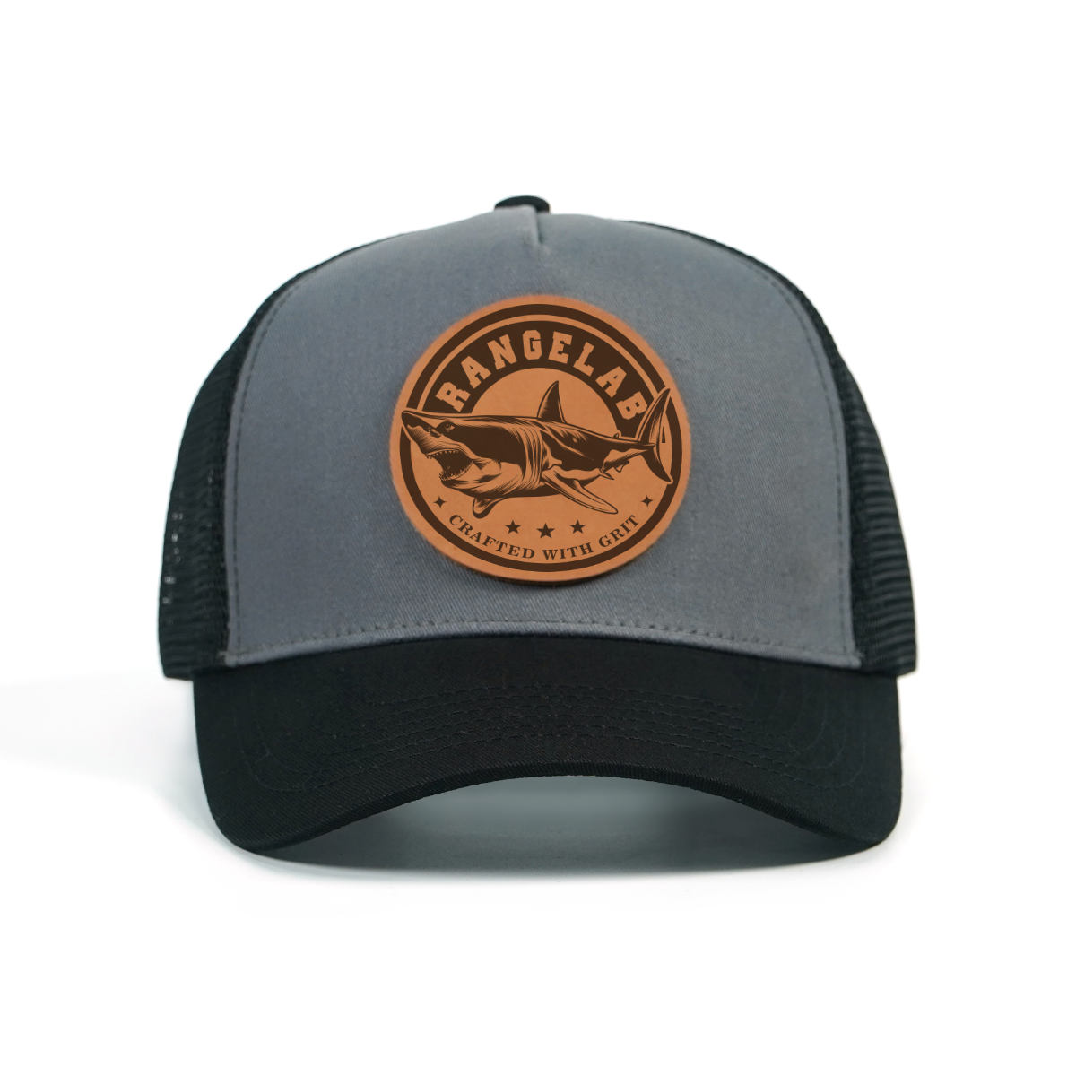 RANGELAB™ Leather Patch Trucker Hat – Premium Adjustable Snapback Cap for Men & Women | Outdoor Adventure Baseball Hat, Mesh Back, Crafted in USA